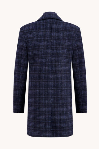 Overcoat in Navy Check
