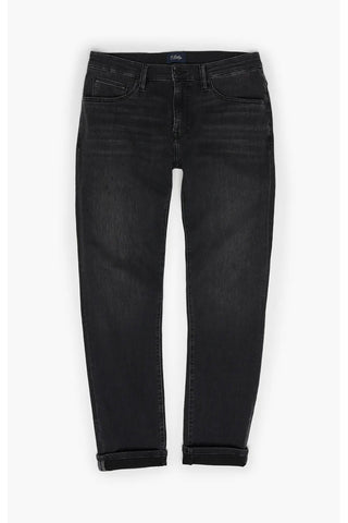 Cool Tapered-Legged Jeans in Dark Smoke Refined