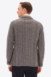 Bradford Multi Stripe Double Breasted Sport Coat in Medium Grey