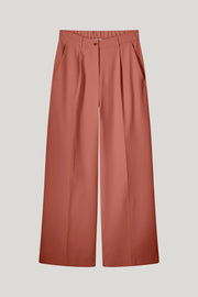 Trousers With Pleated Waistband in Sepia Blush