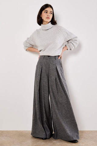 Inverted Pleat Wide Tailored Pants