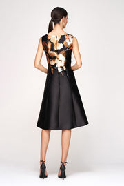 Rayna Cocktail Dress in Black and Fall Gold