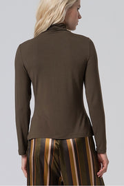 Long Sleeve Turtleneck Shirt in Dark Khaki