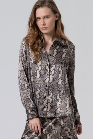 Long Sleeve Casual Shirt in Animal Print