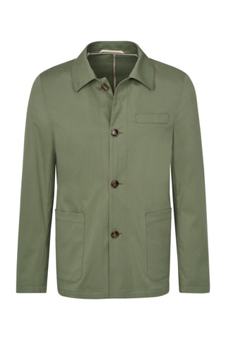 Long-Sleeved Shirt Jacket in Olive