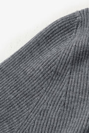 Fine Knit Wool Sweater in Smoke Gray
