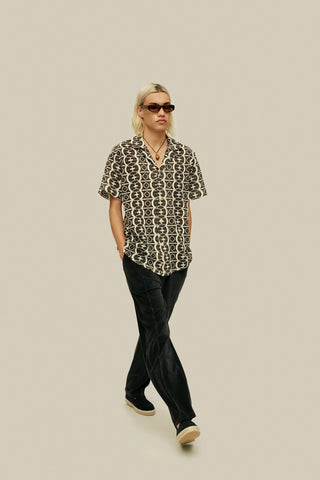 Hypnotise Cuba Net Shirt in Black Print