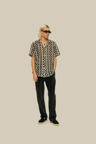 Hypnotise Cuba Net Shirt in Black Print