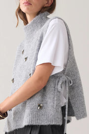 Embellished Spencer Cozy Melange Knit in Mist