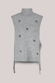 Embellished Spencer Cozy Melange Knit in Mist