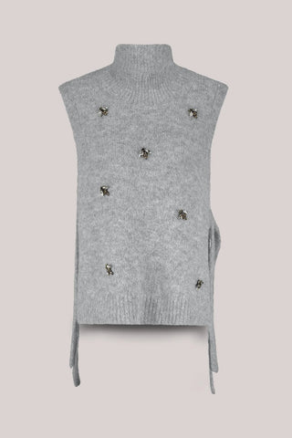 Embellished Spencer Cozy Melange Knit in Mist