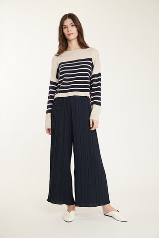 Marine Striped-Knit Sweater in 2 Striped Patterns