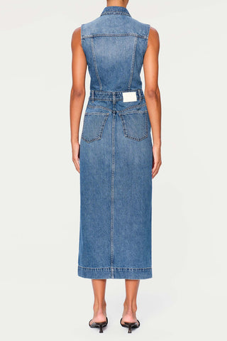 Denim Vest Midi Dress in Endless Sea