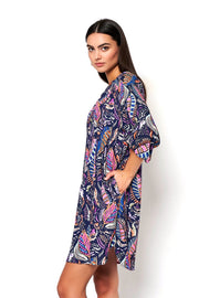 Nelly Jersey Tunic Dress in Black Print