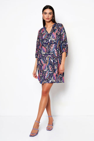 Nelly Jersey Tunic Dress in Black Print