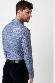 Long Sleeve Casual Shirt in Light Blue Paisley