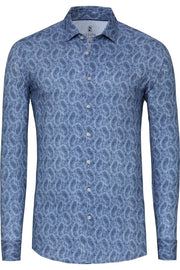 Long Sleeve Casual Shirt in Light Blue Paisley
