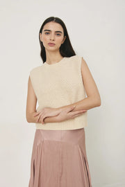 Matisse Knitted Vest in Ecru