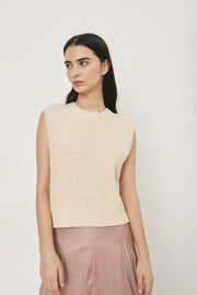 Matisse Knitted Vest in Ecru