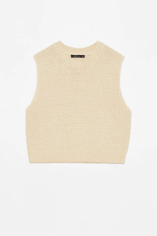 Matisse Knitted Vest in Ecru
