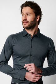 Long-Sleeved Jersey Knit Sport Shirt in 7 Colours