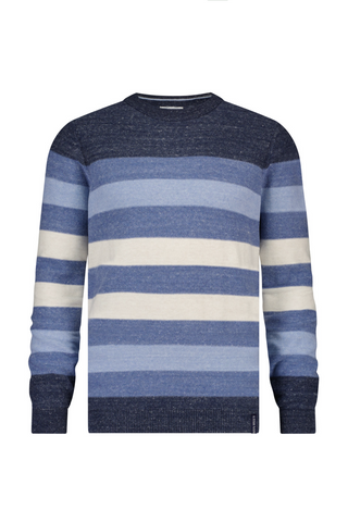 Mélange Striped Reels Sweater in Blue