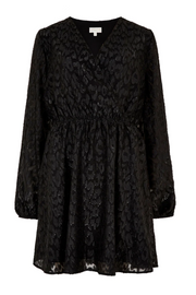 Lurex Jacquard Dress in Black Tone-on-Tone Animal Print