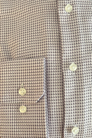 Long-Sleeved Modern Fit Shirt in Lilac Geometric Print