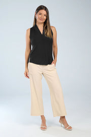 Sleeveless Slim V-Neck Top in 2 Colours