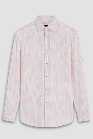 Chalk Stripe Linen Shirt in Shaped Fit