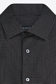 James Long-Sleeved Oooh Cotton Black Shirt With White Geometric Print