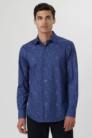James Long-Sleeved Oooh Cotton Blue Shirt With Vintage Cars Print