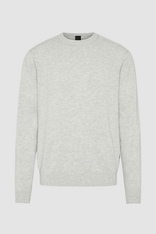 Crew-Neck Sweater in Heathered Light Grey