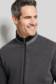 Sweatshirt Jacket with Stand-up collar