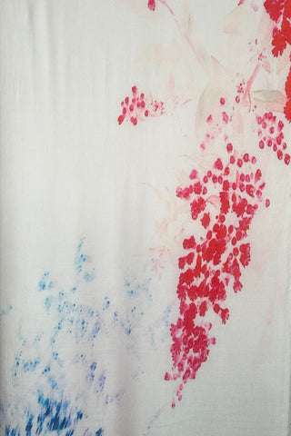 Floral Abstract Scarf in Cherry Blossom Red