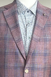 Conway Sport Coat in Pink and Blue Plaid