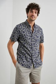 Carson Shirt in Palm Americano Navy