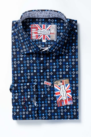 Long Sleeve Casual Shirt Multi Blue Print