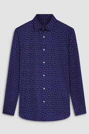 James Long-Sleeved Oooh Cotton Navy Shirt With Guitar Print