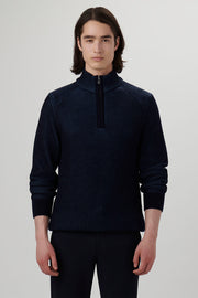 Quarter-Zip, Shaker-Knit Sweater in 2 Colours