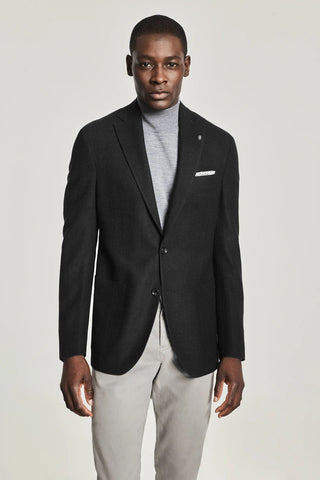 Hampton Sport Coat in Grey/Black Herringbone