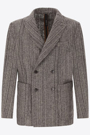 Bradford Multi Stripe Double Breasted Sport Coat in Medium Grey