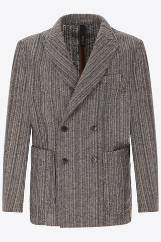 Bradford Multi Stripe Double Breasted Sport Coat in Medium Grey