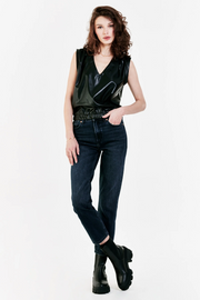 Arya Vegan-Leather Sleeveless Top