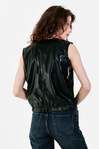 Arya Vegan-Leather Sleeveless Top