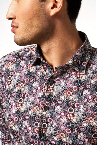 Long-Sleeved Sport Shirt in Two Prints