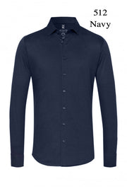Long-Sleeved Jersey Knit Sport Shirt in 7 Colours