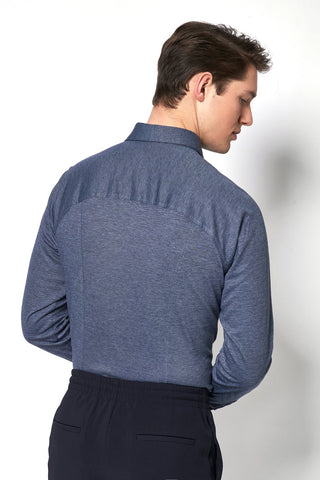 Long-Sleeved, Jersey-Knit Sport Shirt in 3 Colours