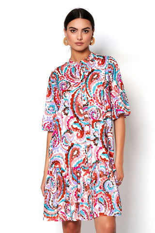 Nada Jersey Dress in Multicoloured Paisley Print