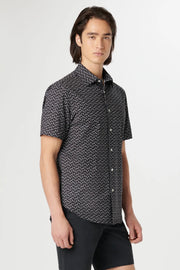 Miles Short-Sleeved OoohCotton Shirt With Black Cocktail Print